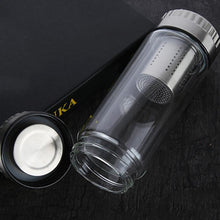 Lade das Bild in den Galerie-Viewer, Teeflasche mit Sieb to go - doppelwandig, auslaufsicher 300 ml